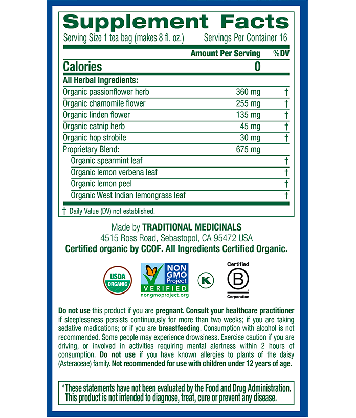 Traditional Medicinals Nighty Night w/ Passionflower Tea (16 Bags) - Lifestyle Markets